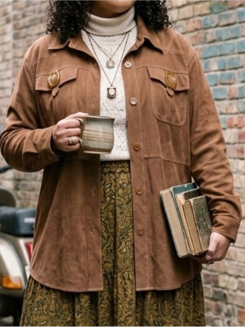 Camel Suede Overshirt | Rustic Luxe Heritage Style Fall Essential | Xl